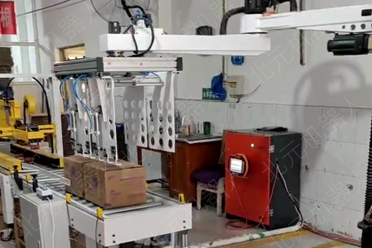 箱装物料堆垛，立柱机器人堆垛机