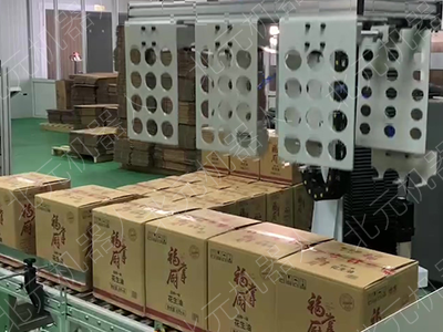 食用油行业码垛，立柱式码垛机器人